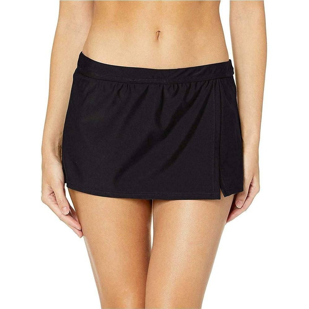 Catalina Black Swim Skirt‎ XL (16-18) Side Notch Swimsuit Bottom Cover Up NWT